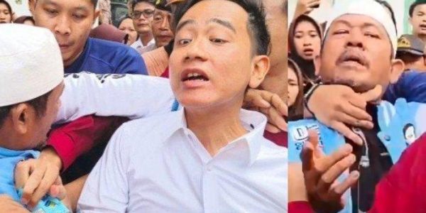 Viral! Kerah Gibran Tiba Tiba Ditarik Seorang Pria Saat Blusukan. Sumber Tribun.