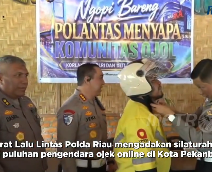 Polda Riau Silaturahmi dengan Ojol Perkuat Budaya Tertib Berlalu Lintas