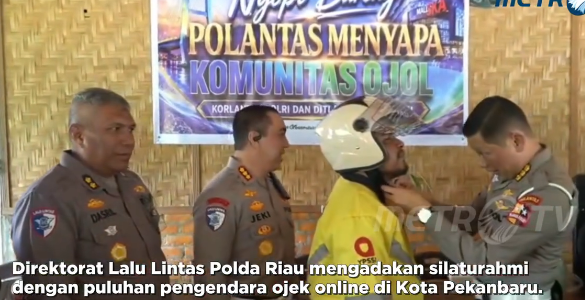 Polda Riau Silaturahmi dengan Ojol Perkuat Budaya Tertib Berlalu Lintas