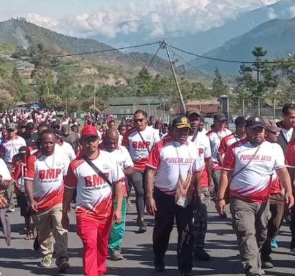 DPC BMP RI Puncak Jaya Perkuat Semangat Persatuan Lewat Jalan Sehat Kebangsaan