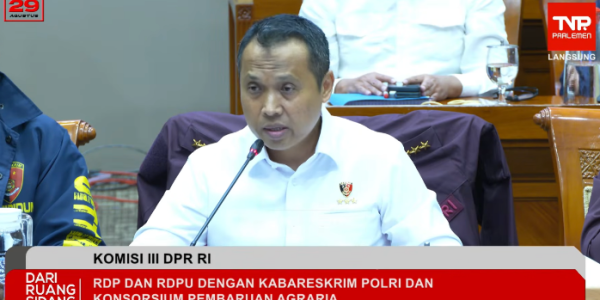 Rapat di DPR, Kabareskrim Paparkan Penanganan 32 Laporan Konflik Agraria Sumber gambar : Tv Parlemen