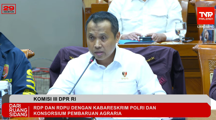 Rapat di DPR, Kabareskrim Paparkan Penanganan 32 Laporan Konflik Agraria Sumber gambar : Tv Parlemen